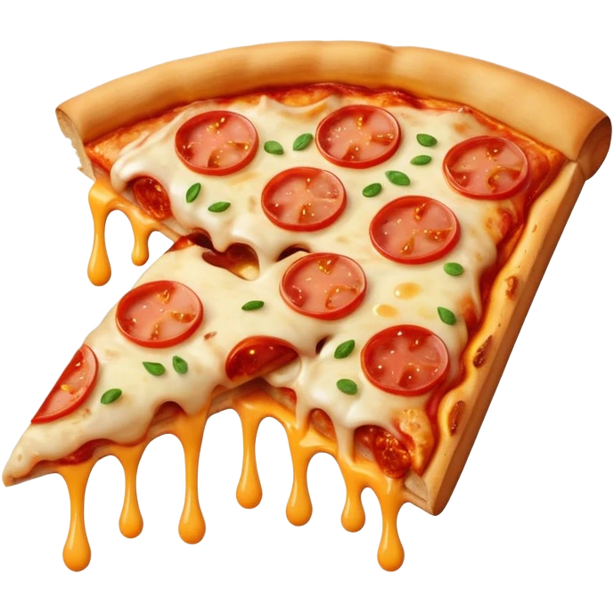 A crying slice of pizza emoji