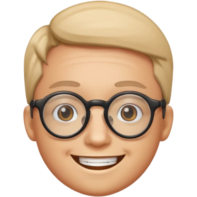 smiling person with round glasses emoji