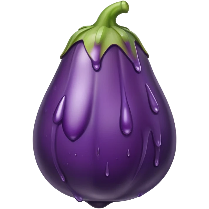 Dripping eggplant emoji