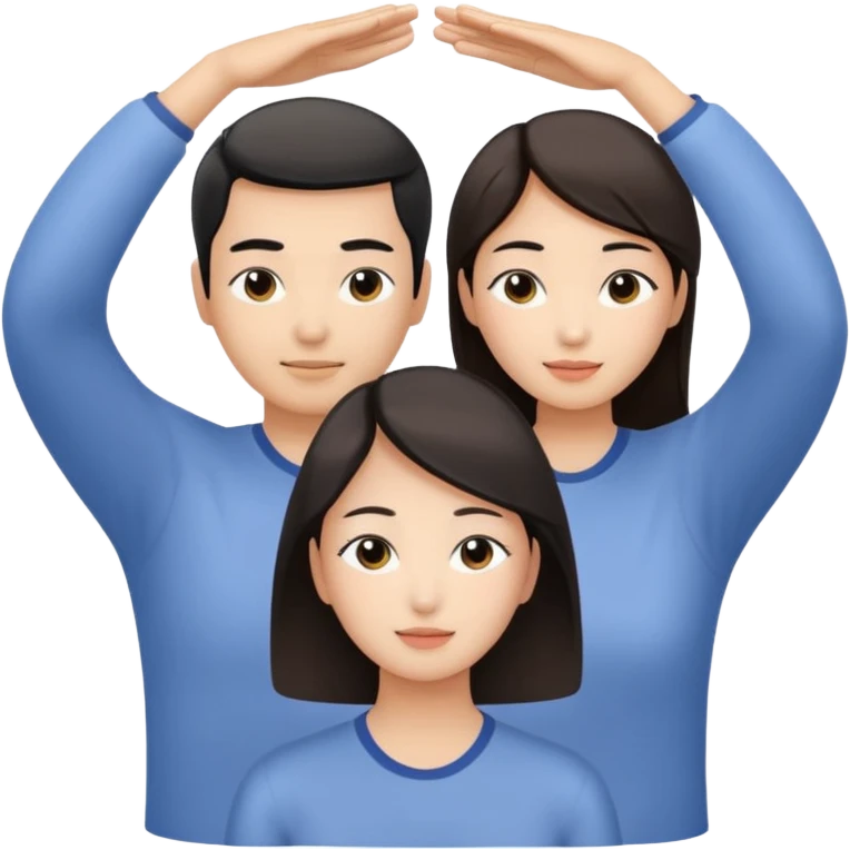 two people, one massaging the scalp of an Asian woman, soothing atmosphere emoji
