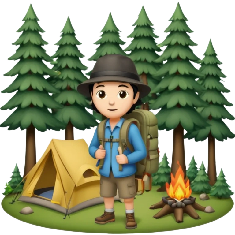 camping forest emoji