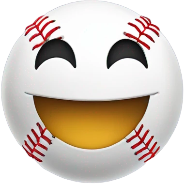 Baseball with a smiley face emoji