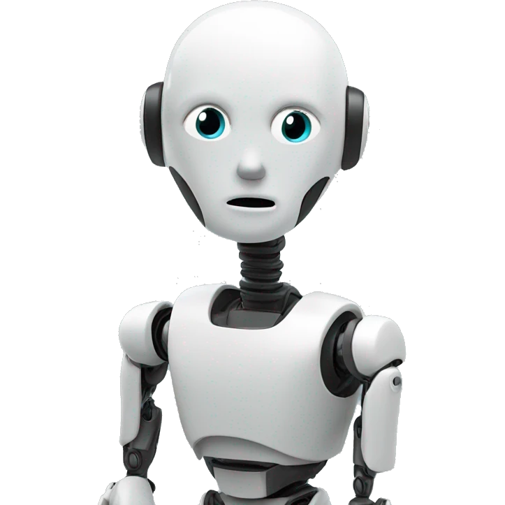 robot thinking with hand on chin emoji