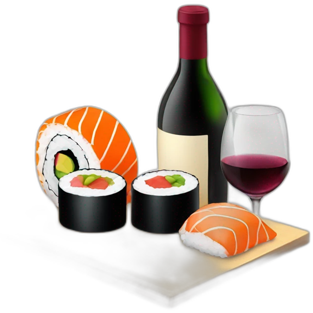 Sushi and wine emoji