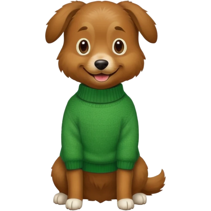 dog wear a green sweater, full body emoji
