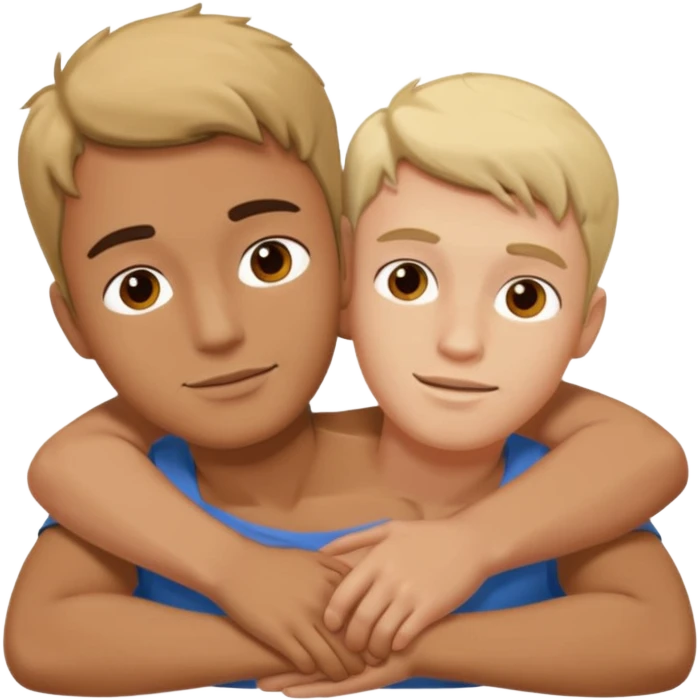 Two guys laying on each other  emoji
