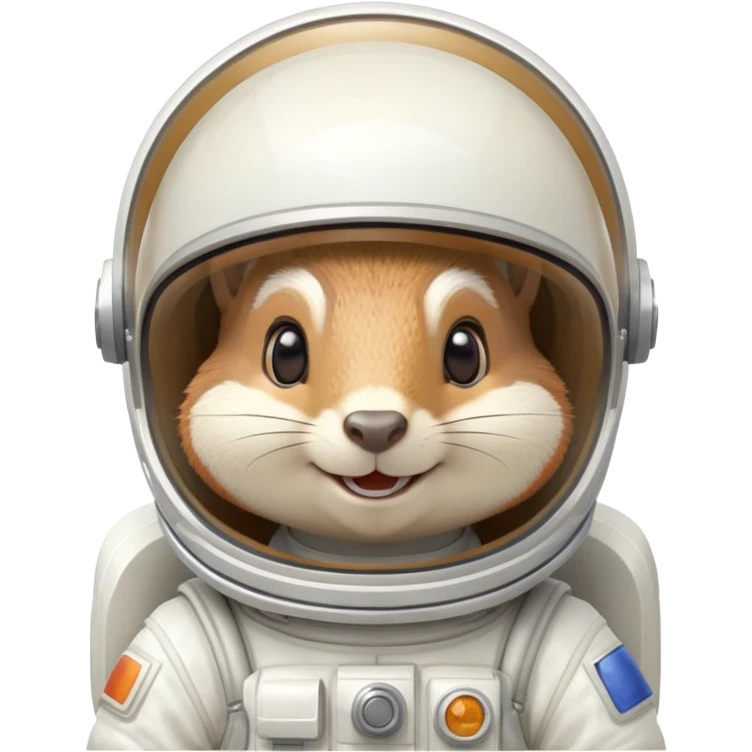 Sandy Cheeks as a squirrel in a white spacesuit helmet, smiling emoji