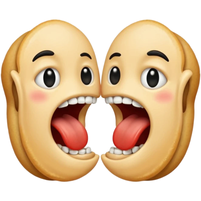 сделай картинки где один рот ест а другой рот не ест и перечеркнут это нужно чтобы обозначить съедобное несъедобное  emoji