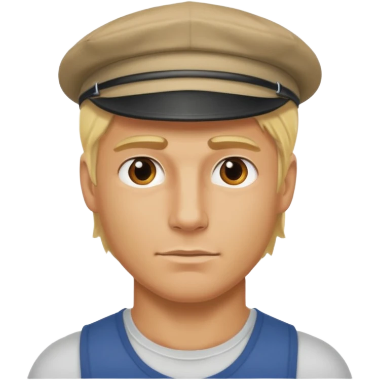 Homme fort blond  casquette emoji