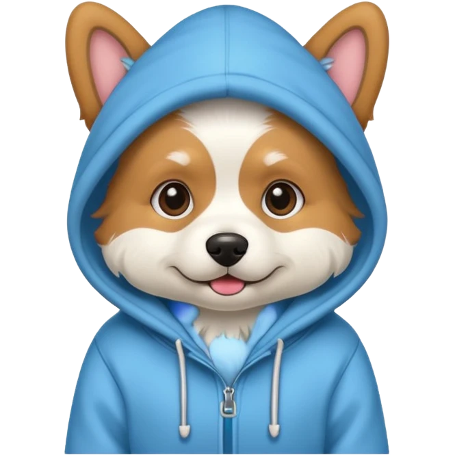 Dog wearing a hoodie emoji