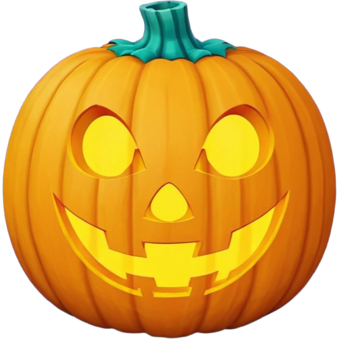 glowing jack-o'-lantern, only purple and cyan colors emoji