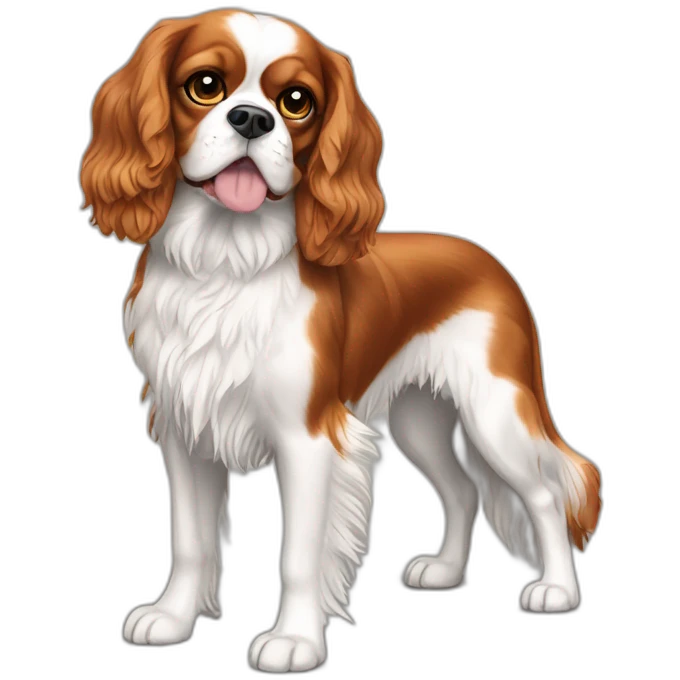 dog Cavalier King Charles Spaniel full body emoji