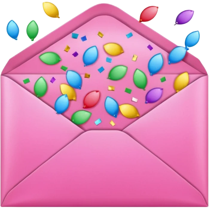pinkenvelope with confetti emoji