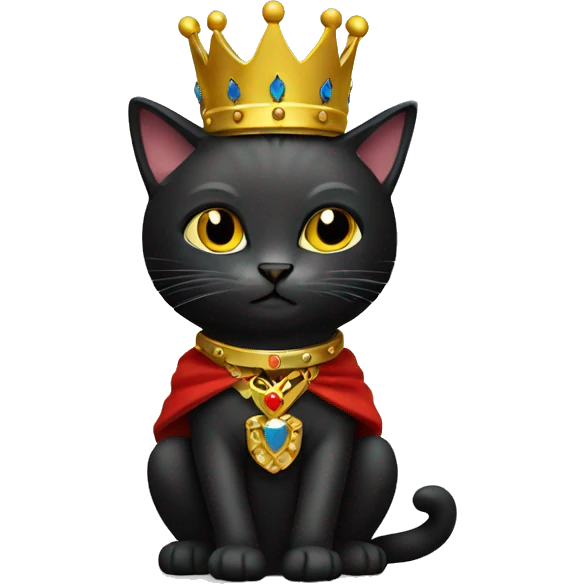 Black cat dressed as king emoji