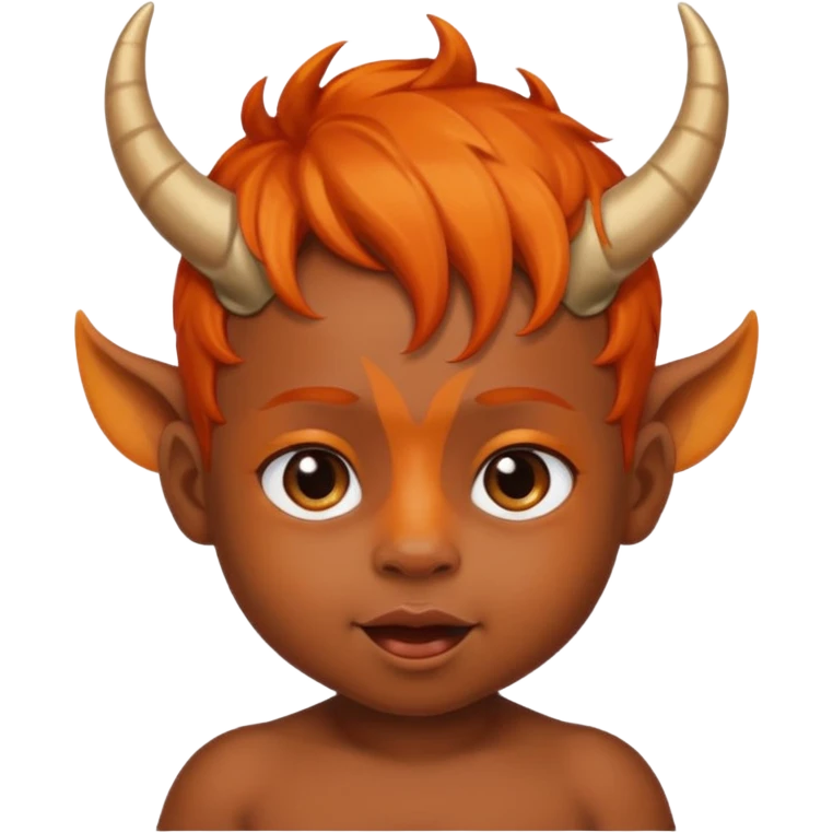 black baby with horns and orange hair emoji