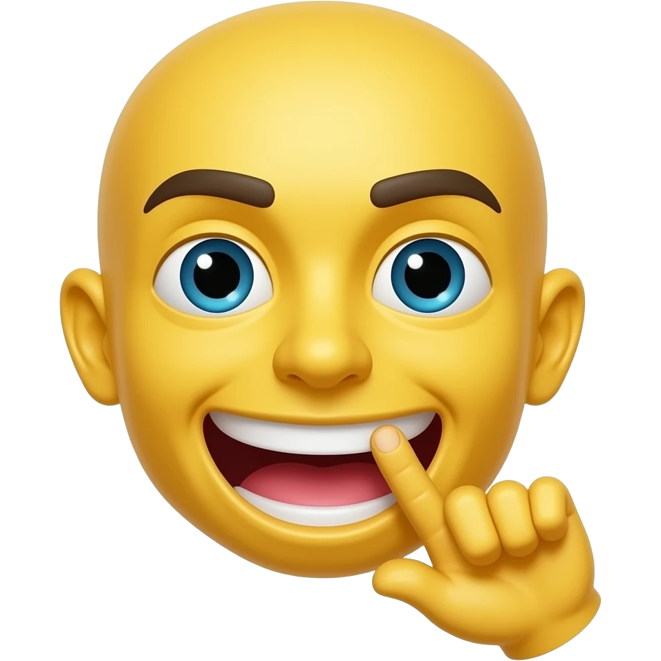 Yellow circle emoji biting finger emoji