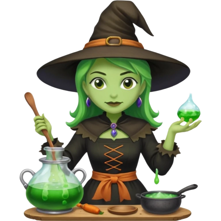 green witch cooking potion emoji