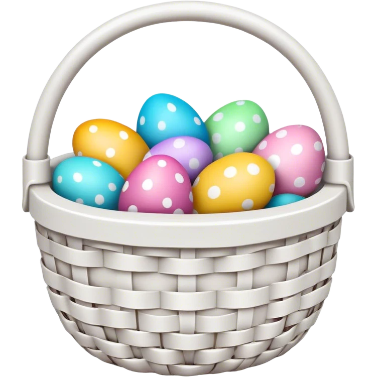 t easter eggs in white basket emoji