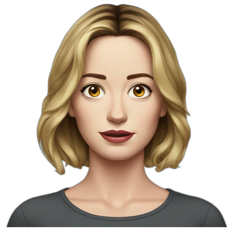 Emily blunt serious cartoon wearing tee emoji