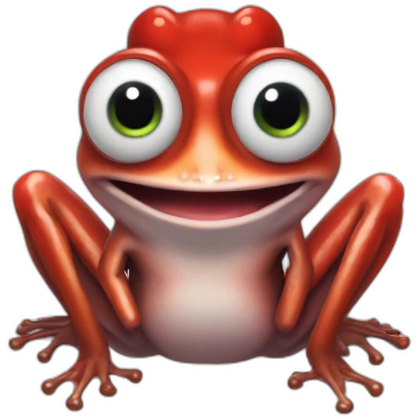 Crazy frog with realistic organs emoji