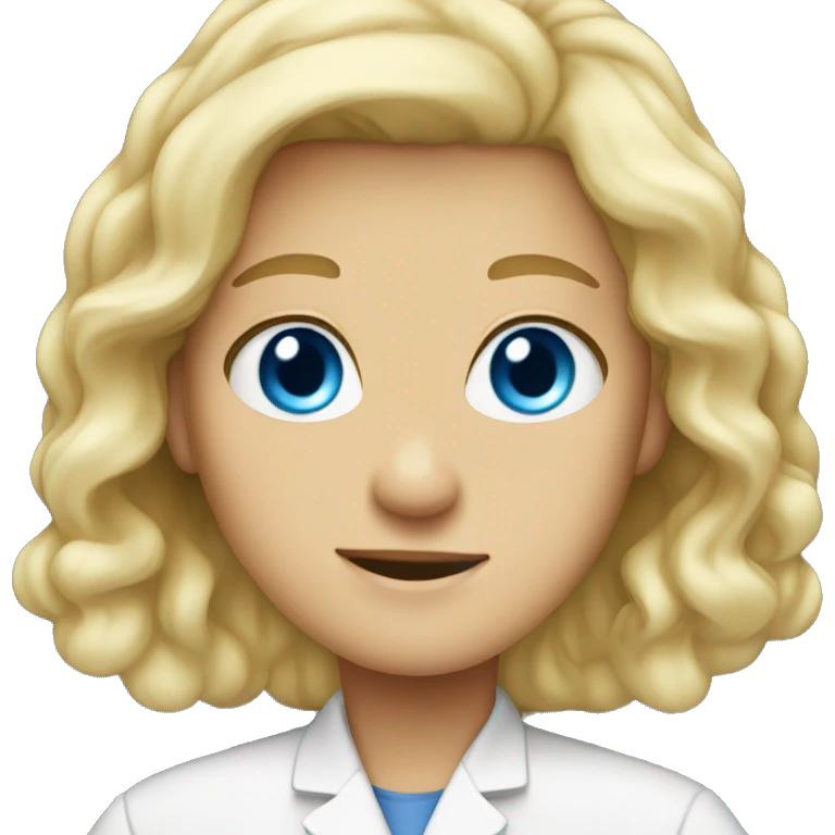 blonde hair blue eyed scient emoji