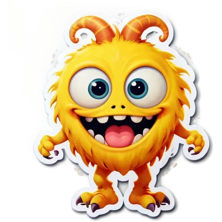kind funny yellow baby monster emoji