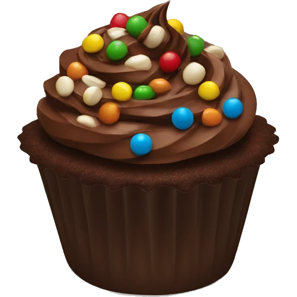 Chocolate cupcake and M&M emoji