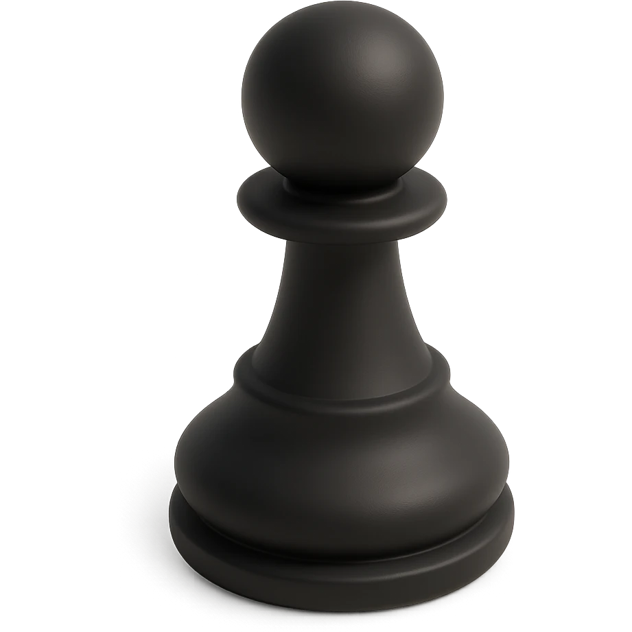 a chess pawn in 3D black style emoji