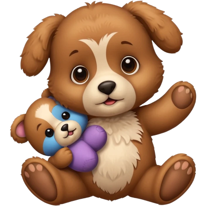 cute brown Puppy + teddy bear emoji