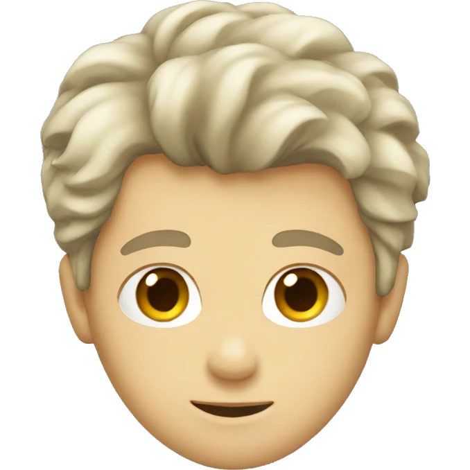 white Boy with messy hair and less beard  emoji