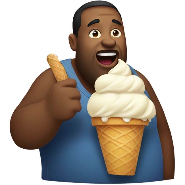Really, really large person devouring ice cream emoji