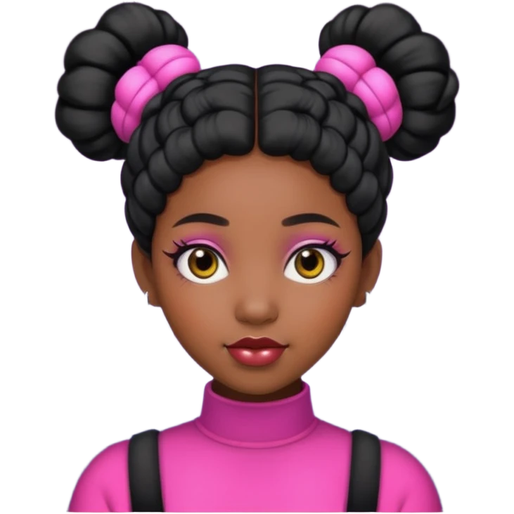 Black woman with Space buns emoji