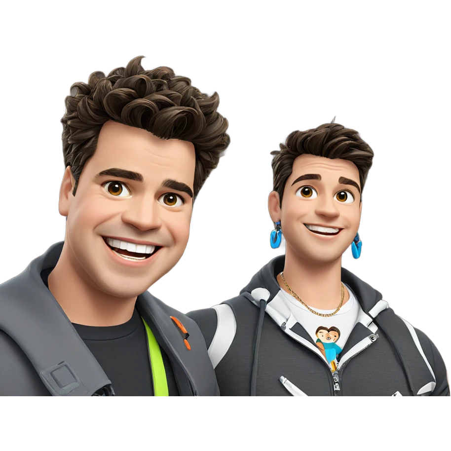 boys with smiles and accessories emoji