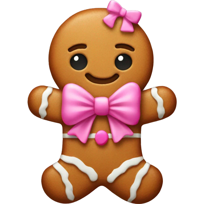 gingerbread with a pink bow emoji