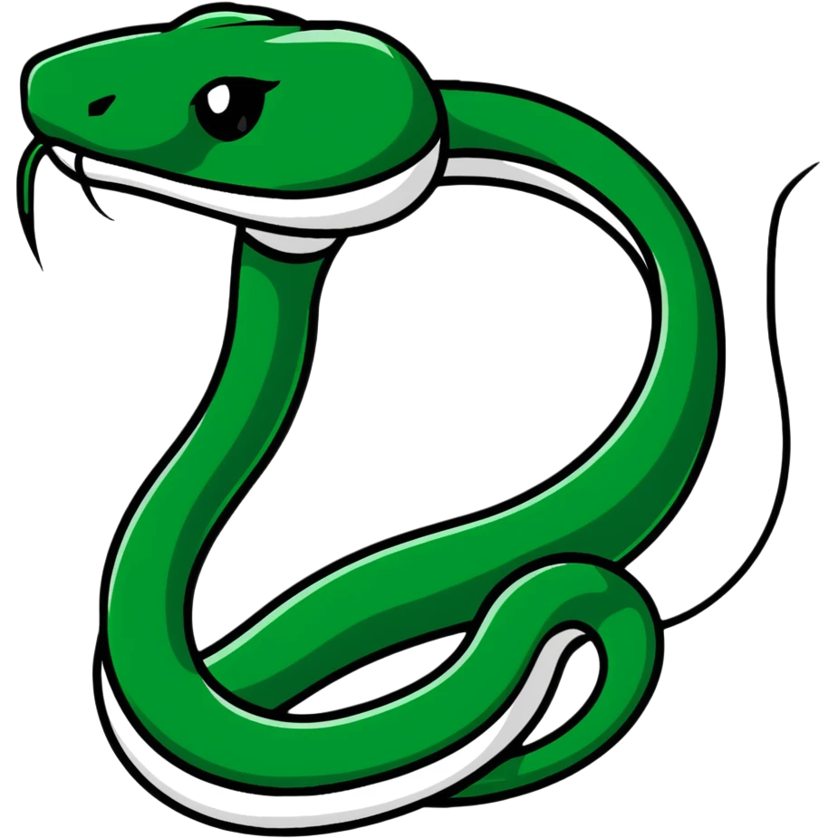 Geometric Maya style snake - sneaky message, strictly white and deep dark green only, angular sharp lines emoji