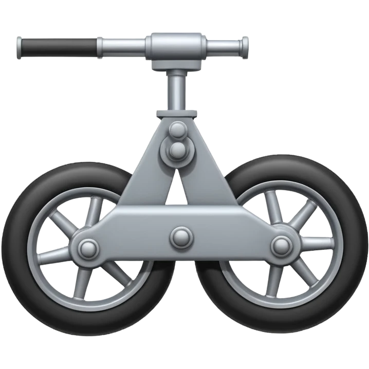 Emoji-style aircraft landing gear with a single wheel and strut, simplified design, clean lines, cartoon-like, isolated on white background, minimal shading emoji