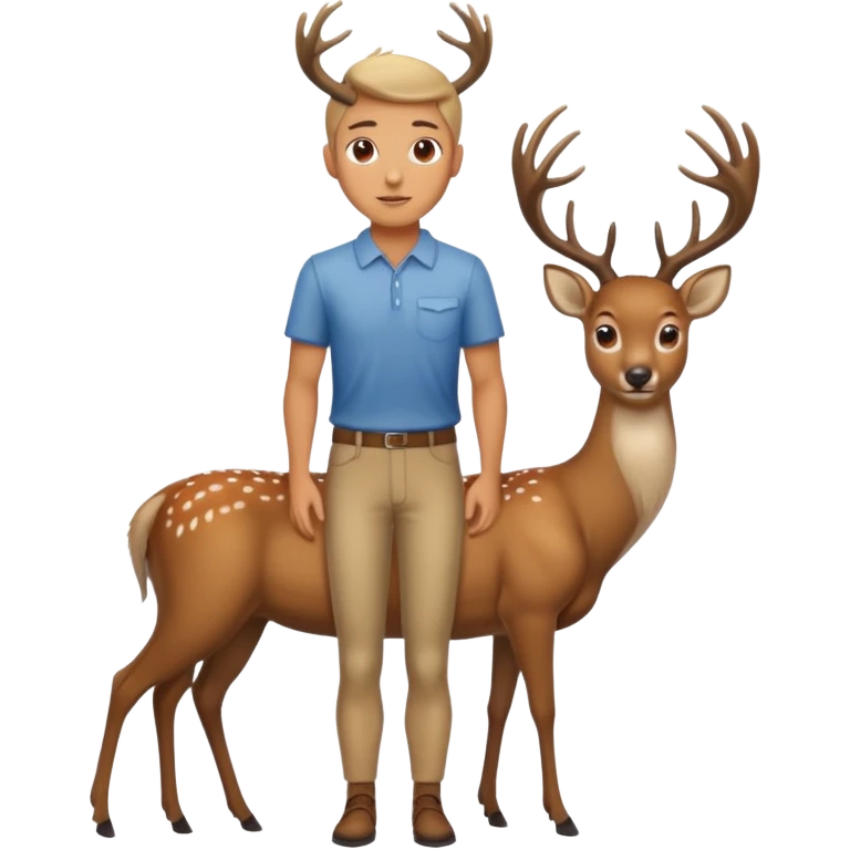Deer standing on guy emoji