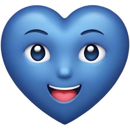 Dark blue heart wink emoji  emoji