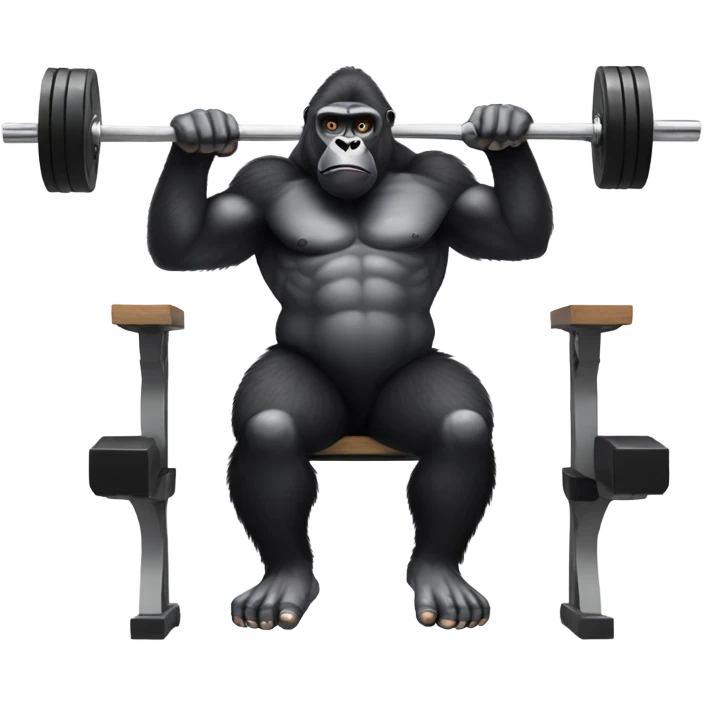 Gorilla on a bench press emoji