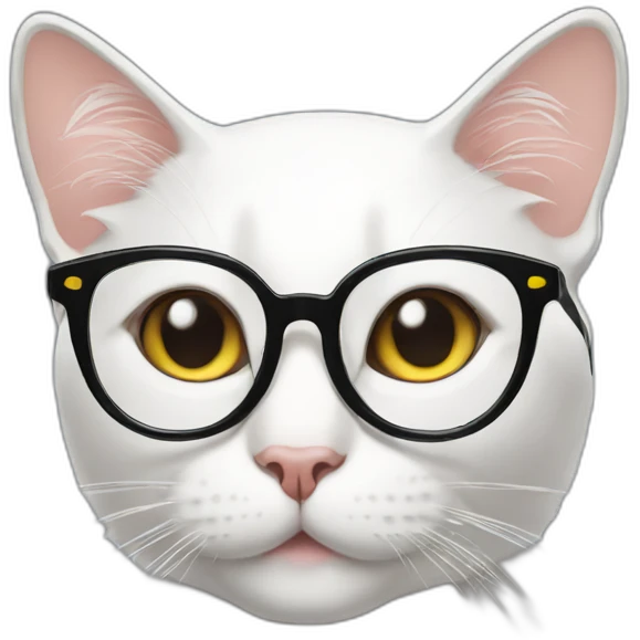 Cat in fashionable glasses emoji