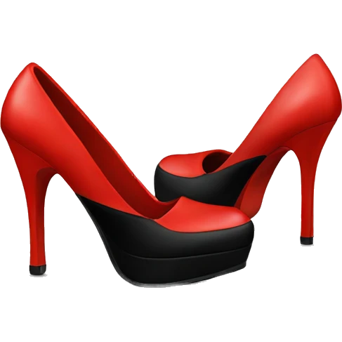 red and black high heels  emoji