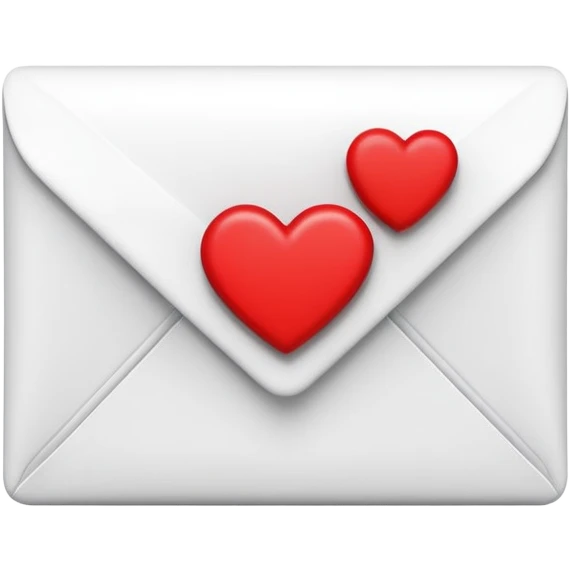 a letter with heart as seal or question mark as seal 3d emoji