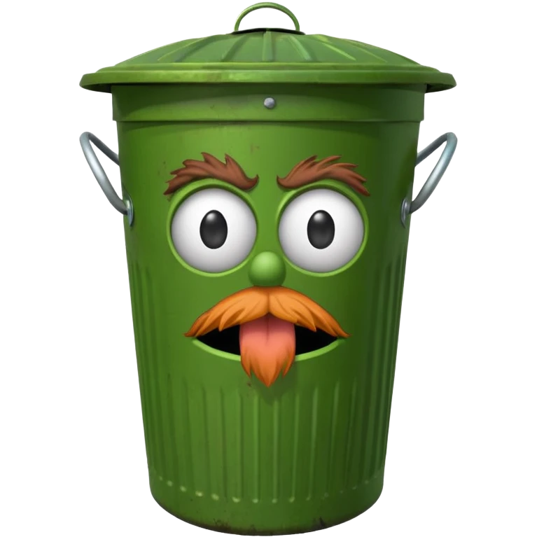 oscar the grouch inside metal trash can emoji