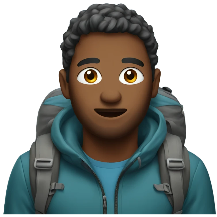 hiking mountains cold emoji