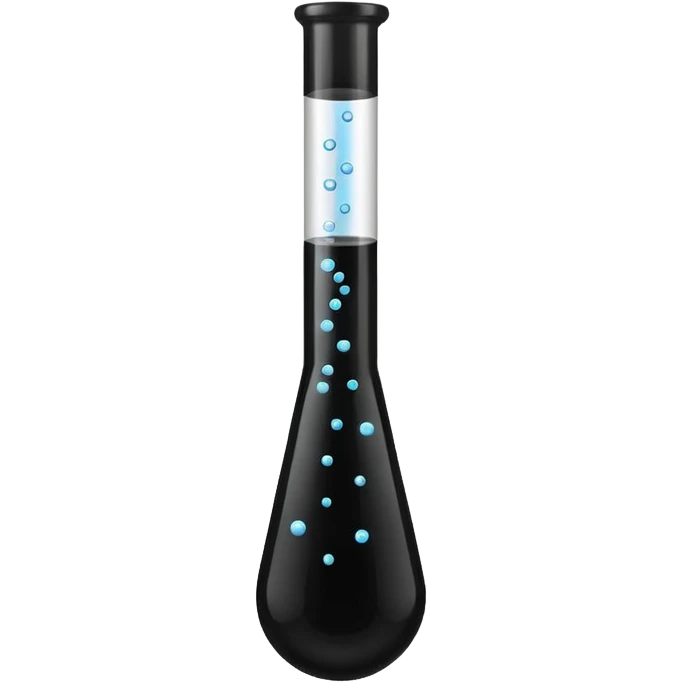 Tubo de ensayo con líquido negro emoji