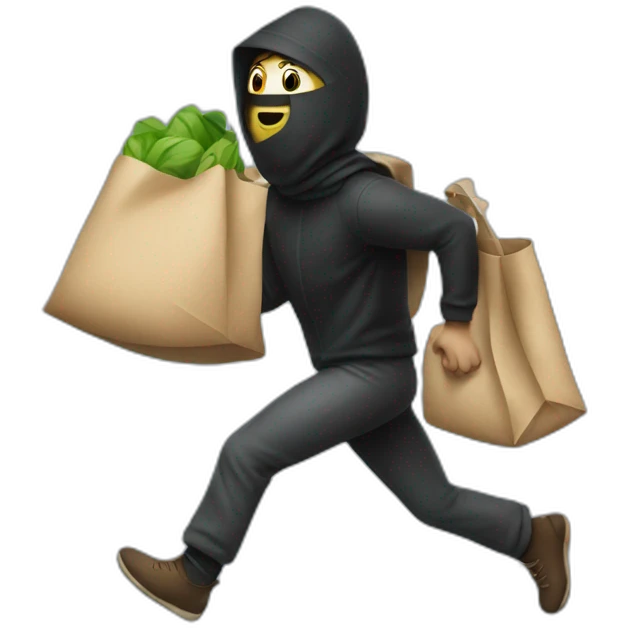 running robber with a bag emoji