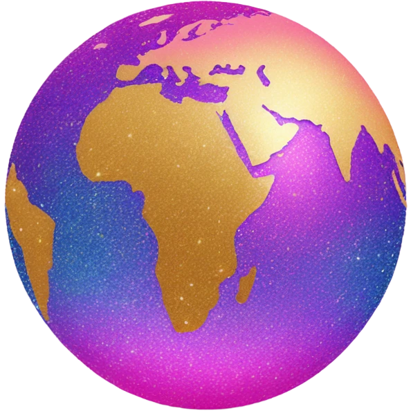 Pink ombre globe with glitter  emoji
