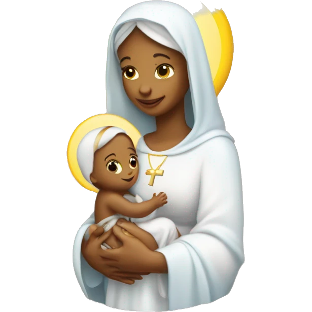 holy Mary with baby Jesus emoji