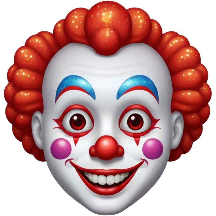 red glitter clown emoji