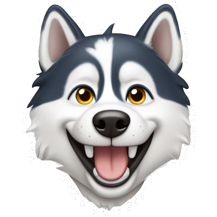 Husky dog smiling emoji